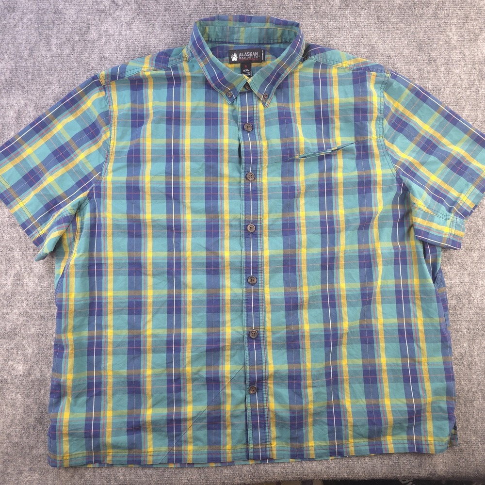 Alaskan Hardgear‎ Shirt 2XL Short Sleeve Button Down Multicolor Plaid Standard